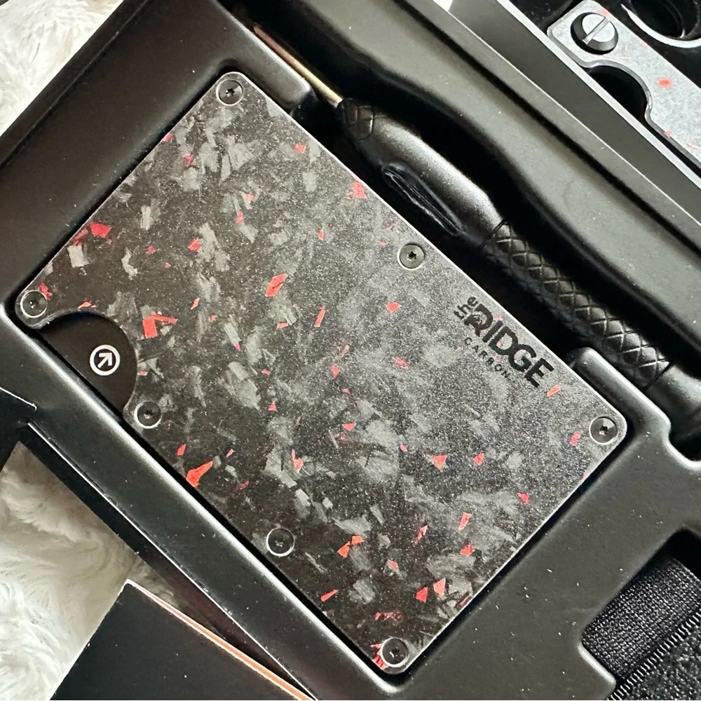 NOT FOR SALE Ridge Carbon Fiber Wallet with Red Accents